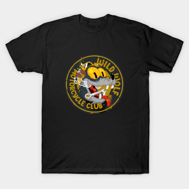 Wild Wolf Motorcycle Club T-Shirt by szymonkalle